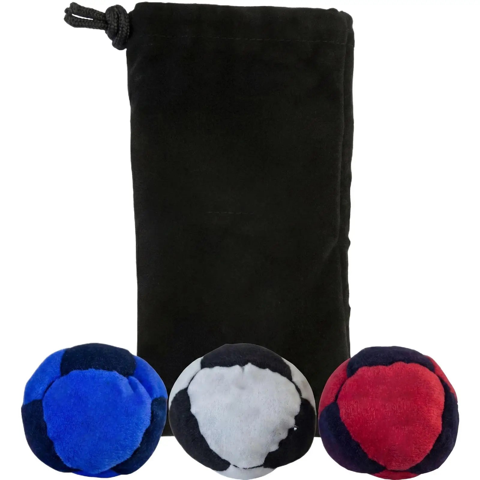 7 Styles Classic Footbag 3 Pack with Pouch, Unique, Footbag Set with Carry Bag