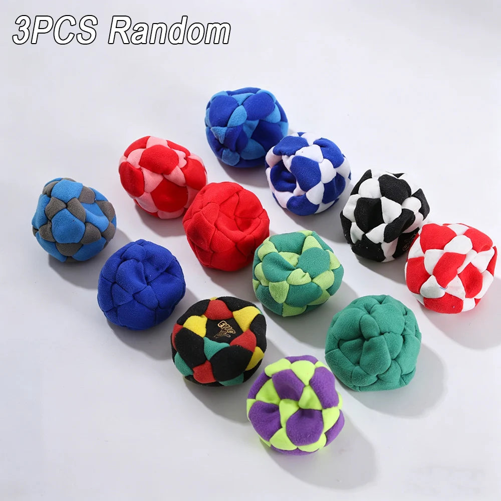 Hacky Sack Footbags Set - Colorful Crochet Footbag for Adults & Beginners | Juggling Balls with Multicolored Pattern