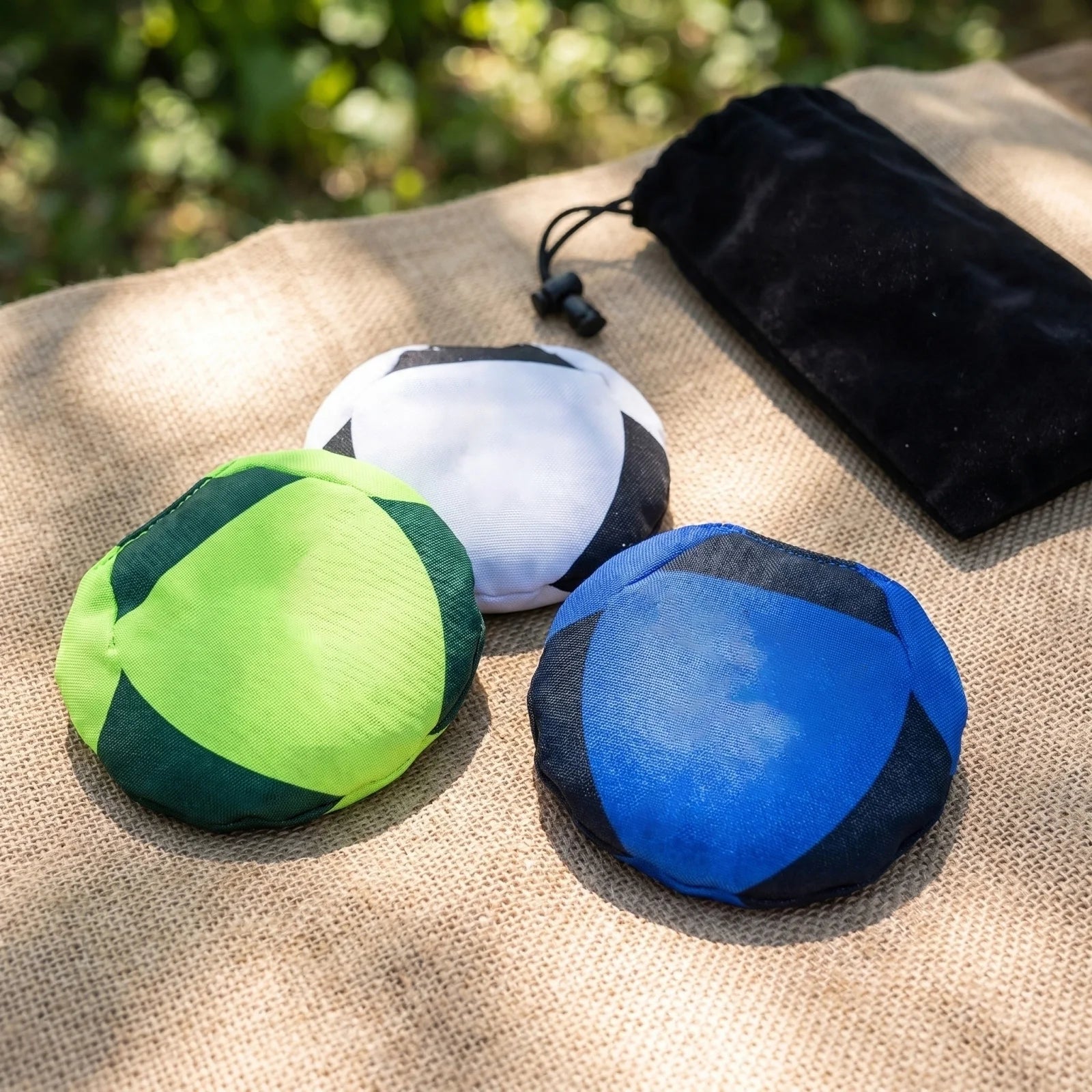 7 Styles Classic Footbag 3 Pack with Pouch, Unique, Footbag Set with Carry Bag