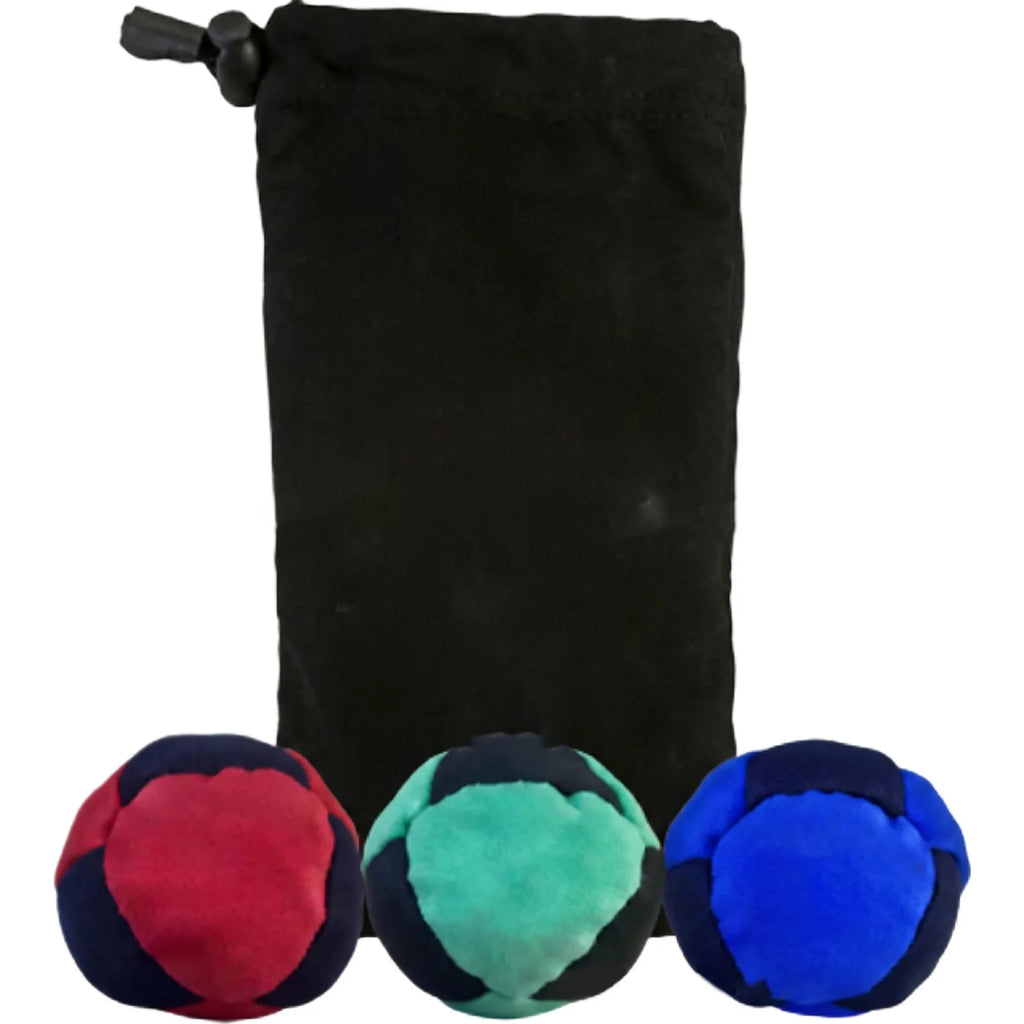 7 Styles Classic Footbag 3 Pack with Pouch, Unique, Footbag Set with Carry Bag