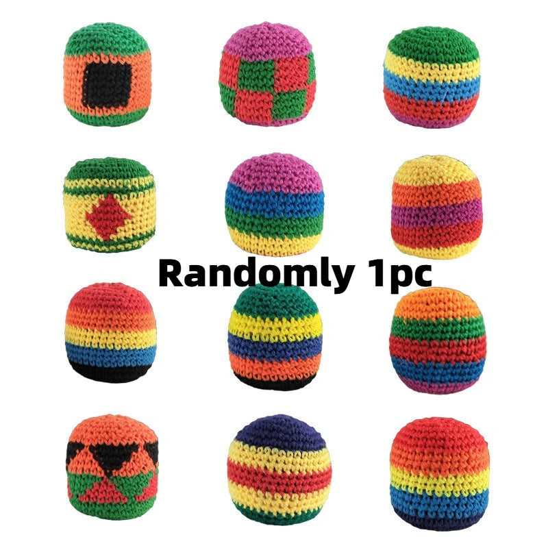 2026 Hot Pcs Hand-made Knitted Hacky Bags Set,  Footbag Sack，ssuitable for Children's Group Activities, with Strong Durability.
