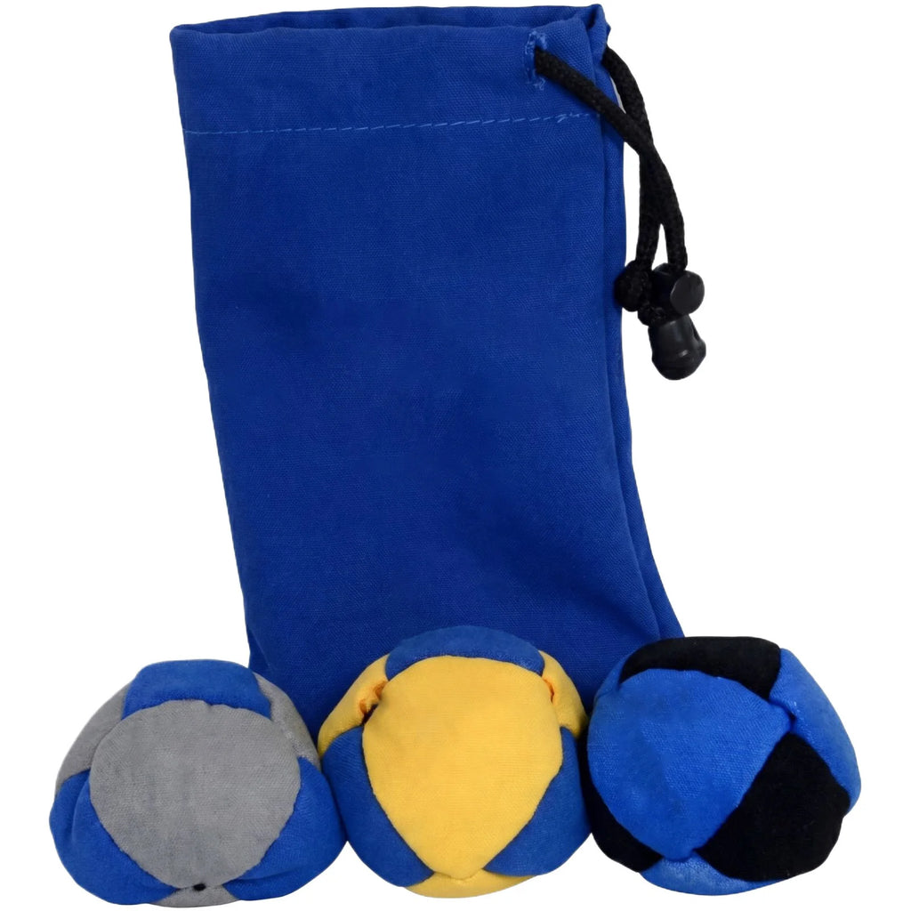 7 Styles Classic Footbag 3 Pack with Pouch, Unique, Footbag Set with Carry Bag
