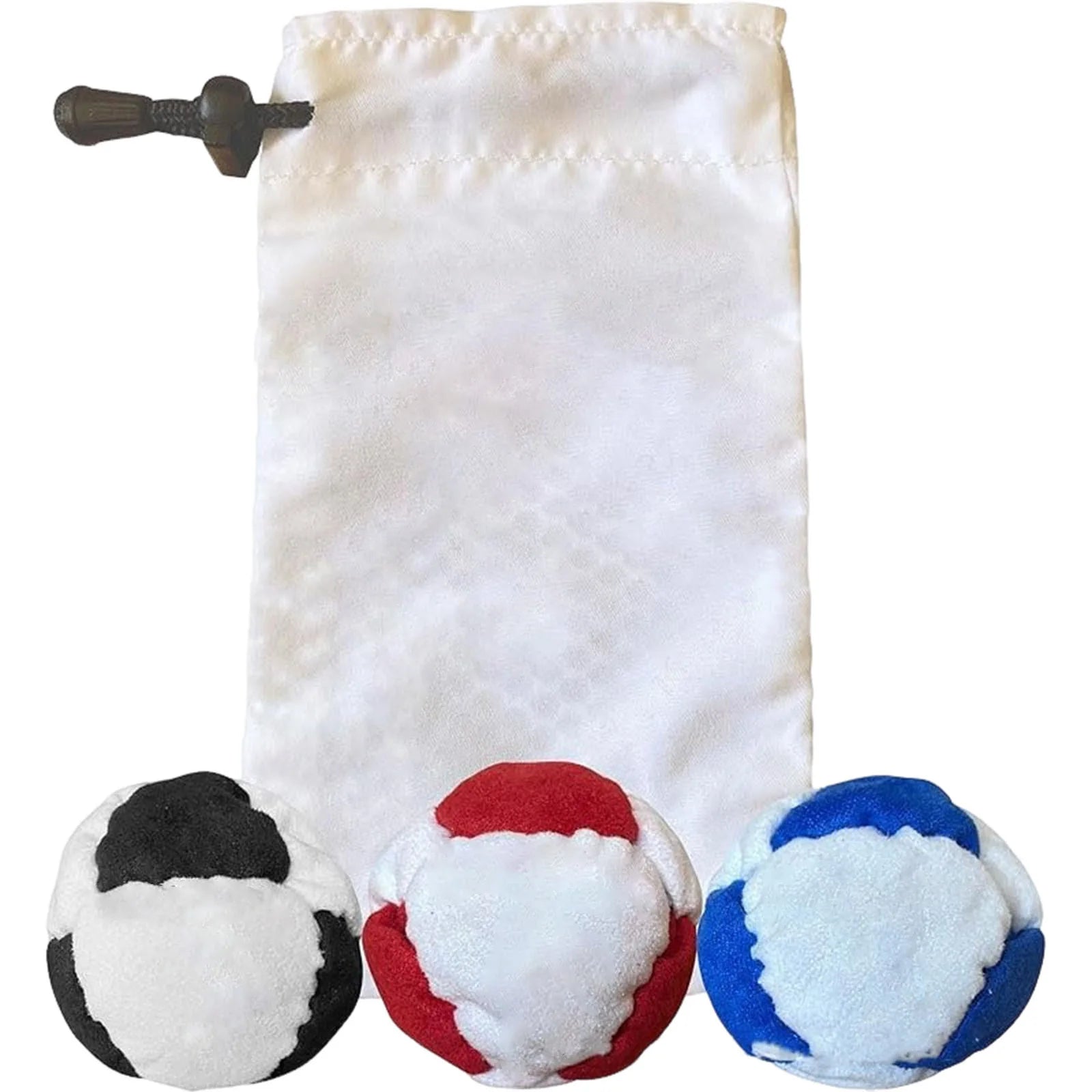 7 Styles Classic Footbag 3 Pack with Pouch, Unique, Footbag Set with Carry Bag